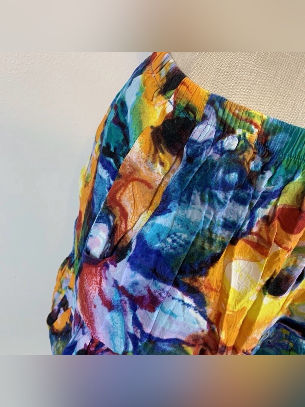 Vintage Jams World Womens Ruffled Flouncy Skirt Abstract Print Pockets Medium - Picture 7 of 8